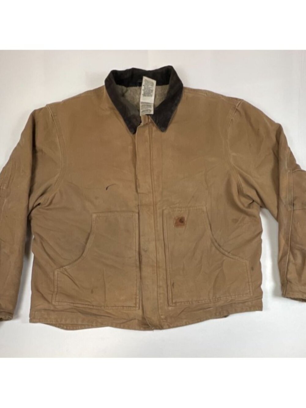 Carhartt Men XL J164 CML Camel Brown Sandstone Detroit Jacket Sherpa Lined Work